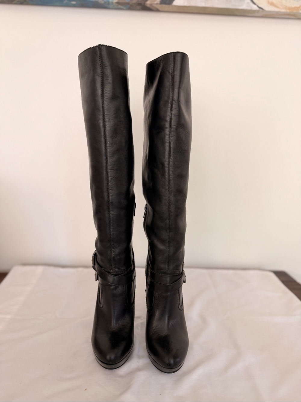 BCBGeneration Black Over-the-Knee Leather Boots